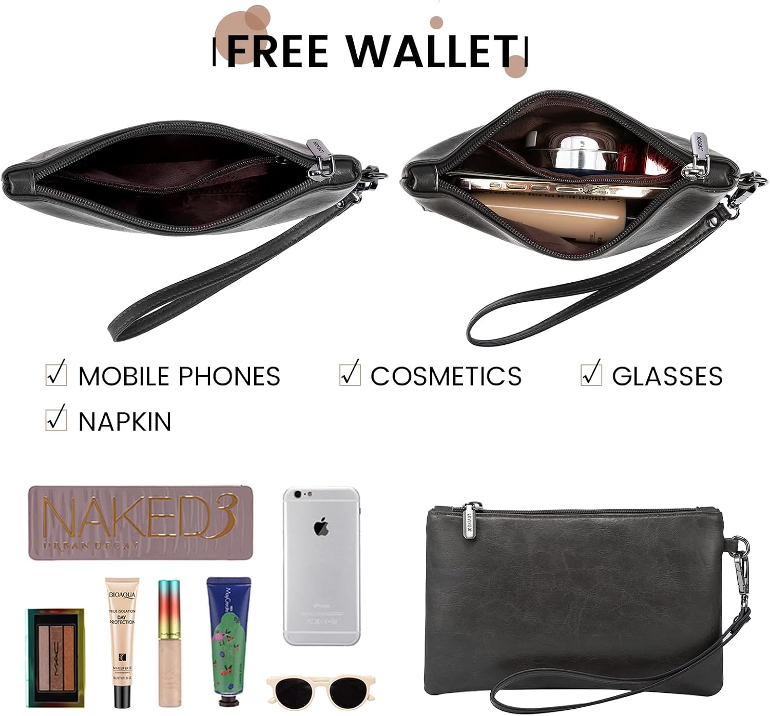 image:imageLOVEVOOK Laptop Tote Bag for Women 156 Inch Professional Work Bag with Matching Clutch Waterproof Vintage Leather Computer Tote for Office Business Travel amp Daily Use Gift for WomenDark Grey