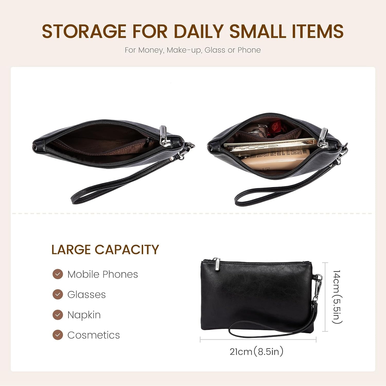 image:imageLOVEVOOK Laptop Tote Bag for Women 156 Inch Professional Work Bag with Matching Clutch Waterproof Vintage Leather Computer Tote for Office Business Travel amp Daily Use Gift for WomenBlack