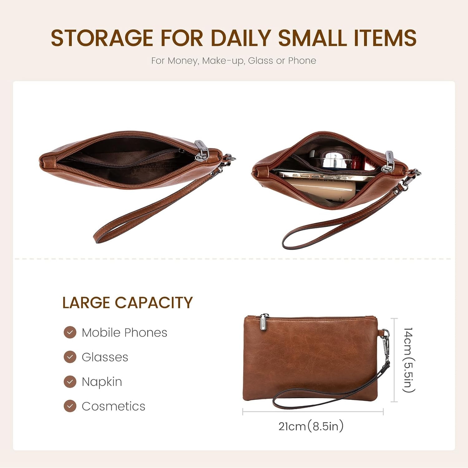 image:imageLOVEVOOK Laptop Tote Bag for Women 156 Inch Professional Work Bag with Matching Clutch Waterproof Vintage Leather Computer Tote for Office Business Travel amp Daily Use Gift for WomenDark Brown