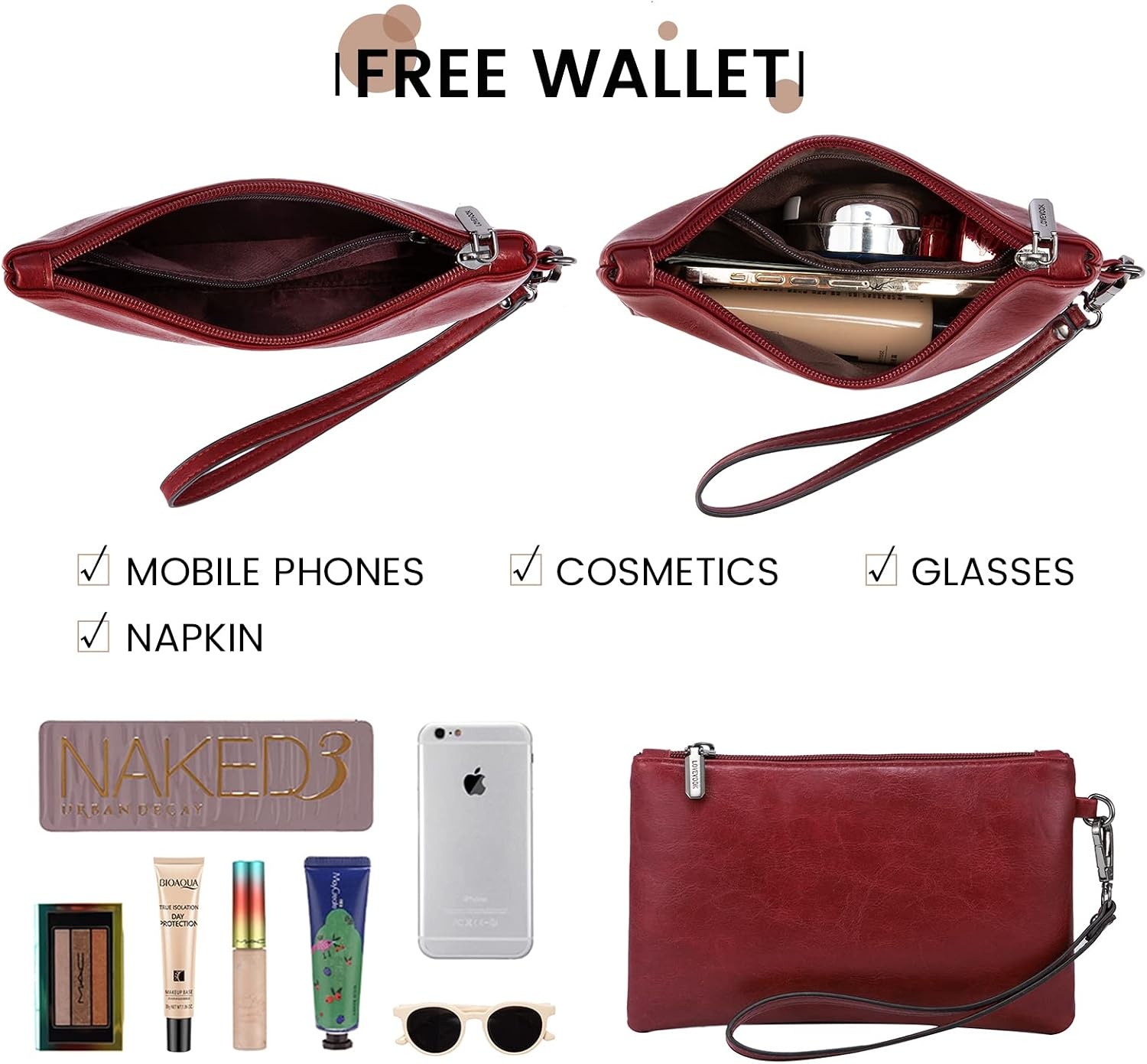 image:imageLOVEVOOK Laptop Tote Bag for Women 156 Inch Professional Work Bag with Matching Clutch Waterproof Vintage Leather Computer Tote for Office Business Travel amp Daily Use Gift for WomenDark Red
