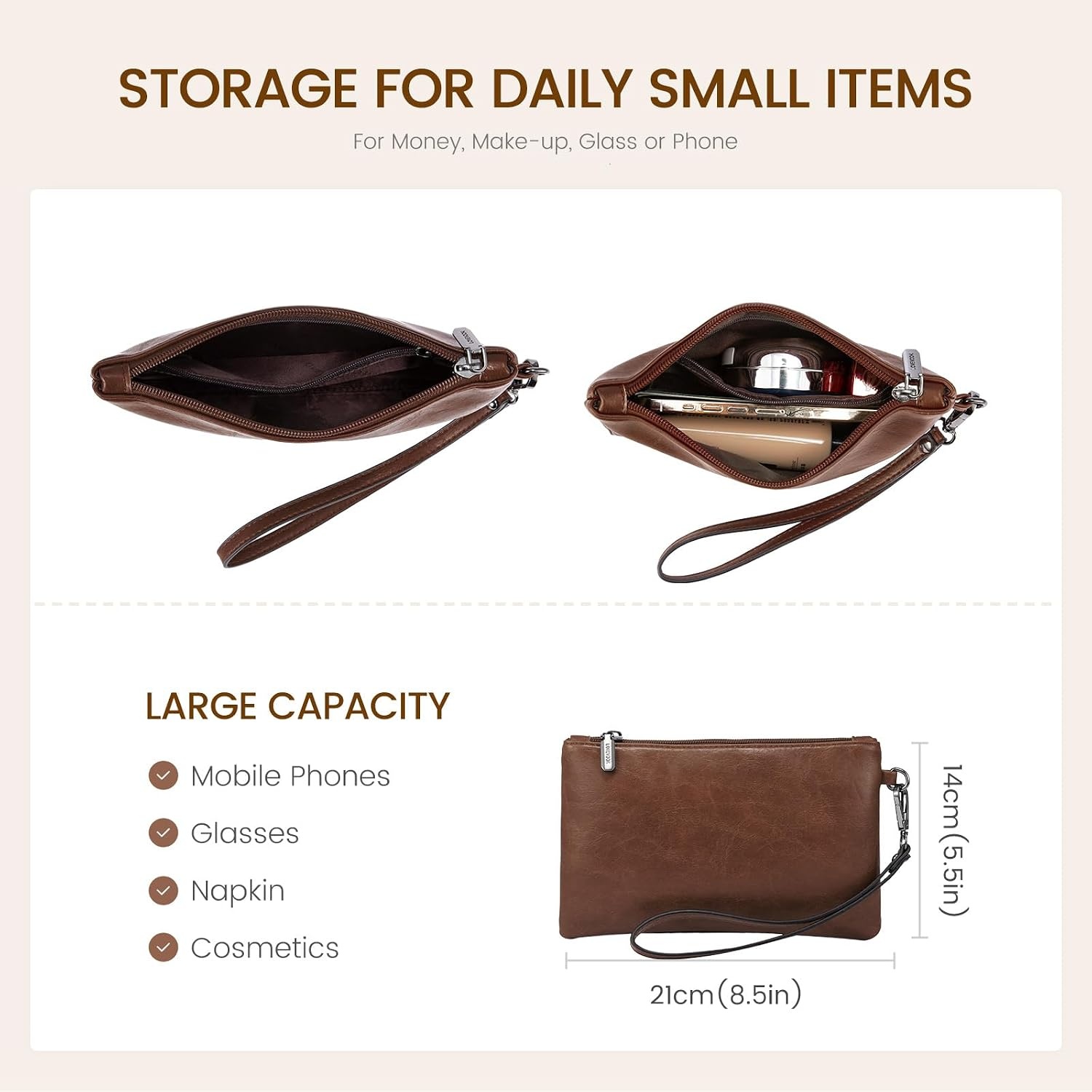 image:imageLOVEVOOK Laptop Tote Bag for Women 156 Inch Professional Work Bag with Matching Clutch Waterproof Vintage Leather Computer Tote for Office Business Travel amp Daily Use Gift for WomenChestnut Brown