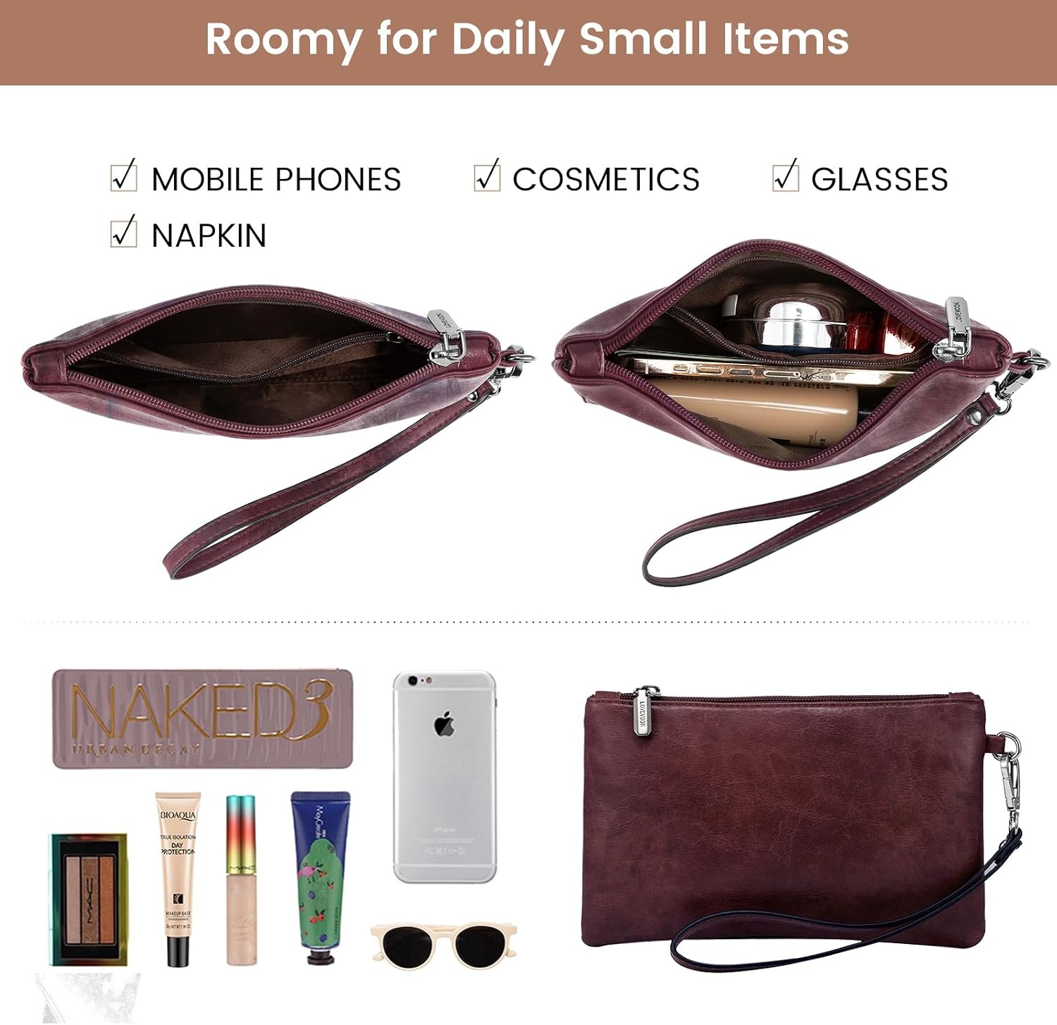 image:imageLOVEVOOK Laptop Tote Bag for Women 156 Inch Professional Work Bag with Matching Clutch Waterproof Vintage Leather Computer Tote for Office Business Travel amp Daily Use Gift for WomenFuchsia