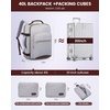 image:imageLOVEVOOK 40L Travel Backpack Flight Approved Carry on Backpack3 Packing CubesWaterproof Personal Item Travel BagTSA Carry on Luggage Suitcase Travel EssentialsGifts for Women amp Menfits 17 LaptopLight Greydark Coffee Color