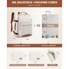 image:imageLOVEVOOK 40L Travel Backpack Flight Approved Carry on Backpack3 Packing CubesWaterproof Personal Item Travel BagTSA Carry on Luggage Suitcase Travel EssentialsGifts for Women amp Menfits 17 LaptopBeigebrown