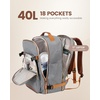 image:imageLOVEVOOK 40L Travel Backpack Flight Approved Carry on Backpack3 Packing CubesWaterproof Personal Item Travel BagTSA Carry on Luggage Suitcase Travel EssentialsGifts for Women amp Menfits 17 LaptopGreybrown