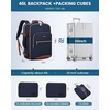 image:imageLOVEVOOK 40L Travel Backpack Flight Approved Carry on Backpack3 Packing CubesWaterproof Personal Item Travel BagTSA Carry on Luggage Suitcase Travel EssentialsGifts for Women amp Menfits 17 LaptopDark Bluebrown