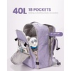 image:imageLOVEVOOK 40L Travel Backpack Flight Approved Carry on Backpack3 Packing CubesWaterproof Personal Item Travel BagTSA Carry on Luggage Suitcase Travel EssentialsGifts for Women amp Menfits 17 LaptopTaro Purple