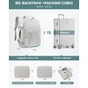 image:imageLOVEVOOK 40L Travel Backpack Flight Approved Carry on Backpack3 Packing CubesWaterproof Personal Item Travel BagTSA Carry on Luggage Suitcase Travel EssentialsGifts for Women amp Menfits 17 LaptopLight Greymint Green