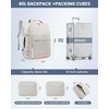 image:imageLOVEVOOK 40L Travel Backpack Flight Approved Carry on Backpack3 Packing CubesWaterproof Personal Item Travel BagTSA Carry on Luggage Suitcase Travel EssentialsGifts for Women amp Menfits 17 LaptopBeige  Chestnut Brown