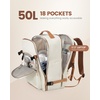 image:imageLOVEVOOK 40L Travel Backpack Flight Approved Carry on Backpack3 Packing CubesWaterproof Personal Item Travel BagTSA Carry on Luggage Suitcase Travel EssentialsGifts for Women amp Menfits 17 LaptopBeigebrown