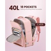 image:imageLOVEVOOK 40L Travel Backpack Flight Approved Carry on Backpack3 Packing CubesWaterproof Personal Item Travel BagTSA Carry on Luggage Suitcase Travel EssentialsGifts for Women amp Menfits 17 LaptopPinkbrown