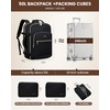 image:imageLOVEVOOK 40L Travel Backpack Flight Approved Carry on Backpack3 Packing CubesWaterproof Personal Item Travel BagTSA Carry on Luggage Suitcase Travel EssentialsGifts for Women amp Menfits 17 LaptopGrey  Midnight Grey