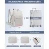 image:imageLOVEVOOK 40L Travel Backpack Flight Approved Carry on Backpack3 Packing CubesWaterproof Personal Item Travel BagTSA Carry on Luggage Suitcase Travel EssentialsGifts for Women amp Menfits 17 LaptopAlight Graypink