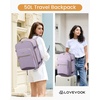 image:imageLOVEVOOK 40L Travel Backpack Flight Approved Carry on Backpack3 Packing CubesWaterproof Personal Item Travel BagTSA Carry on Luggage Suitcase Travel EssentialsGifts for Women amp Menfits 17 LaptopLight Purple  Phlox