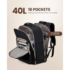 image:imageLOVEVOOK 40L Travel Backpack Flight Approved Carry on Backpack3 Packing CubesWaterproof Personal Item Travel BagTSA Carry on Luggage Suitcase Travel EssentialsGifts for Women amp Menfits 17 LaptopDark Coffee  Black