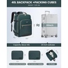 image:imageLOVEVOOK 40L Travel Backpack Flight Approved Carry on Backpack3 Packing CubesWaterproof Personal Item Travel BagTSA Carry on Luggage Suitcase Travel EssentialsGifts for Women amp Menfits 17 LaptopDark Greenblack2