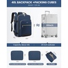 image:imageLOVEVOOK 40L Travel Backpack Flight Approved Carry on Backpack3 Packing CubesWaterproof Personal Item Travel BagTSA Carry on Luggage Suitcase Travel EssentialsGifts for Women amp Menfits 17 LaptopBlue Greenblack