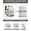 image:imageLOVEVOOK 40L Travel Backpack Flight Approved Carry on Backpack3 Packing CubesWaterproof Personal Item Travel BagTSA Carry on Luggage Suitcase Travel EssentialsGifts for Women amp Menfits 17 LaptopBeigeblack