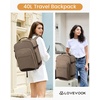 image:imageLOVEVOOK 40L Travel Backpack Flight Approved Carry on Backpack3 Packing CubesWaterproof Personal Item Travel BagTSA Carry on Luggage Suitcase Travel EssentialsGifts for Women amp Menfits 17 LaptopGrayishbrown  Dark Brown