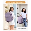 image:imageLOVEVOOK 40L Travel Backpack Flight Approved Carry on Backpack3 Packing CubesWaterproof Personal Item Travel BagTSA Carry on Luggage Suitcase Travel EssentialsGifts for Women amp Menfits 17 LaptopGrayish Purple  Nostalgic Violet