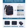 image:imageLOVEVOOK 40L Travel Backpack Flight Approved Carry on Backpack3 Packing CubesWaterproof Personal Item Travel BagTSA Carry on Luggage Suitcase Travel EssentialsGifts for Women amp Menfits 17 LaptopDark Bluebrown