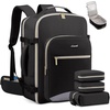 image:imageLOVEVOOK 40L Travel Backpack Flight Approved Carry on Backpack3 Packing CubesWaterproof Personal Item Travel BagTSA Carry on Luggage Suitcase Travel EssentialsGifts for Women amp Menfits 17 LaptopBlackgrey