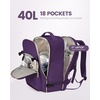 image:imageLOVEVOOK 40L Travel Backpack Flight Approved Carry on Backpack3 Packing CubesWaterproof Personal Item Travel BagTSA Carry on Luggage Suitcase Travel EssentialsGifts for Women amp Menfits 17 LaptopDark Purple