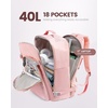 image:imageLOVEVOOK 40L Travel Backpack Flight Approved Carry on Backpack3 Packing CubesWaterproof Personal Item Travel BagTSA Carry on Luggage Suitcase Travel EssentialsGifts for Women amp Menfits 17 LaptopPinkpink