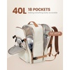image:imageLOVEVOOK 40L Travel Backpack Flight Approved Carry on Backpack3 Packing CubesWaterproof Personal Item Travel BagTSA Carry on Luggage Suitcase Travel EssentialsGifts for Women amp Menfits 17 LaptopBeigebrown