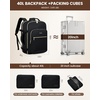 image:imageLOVEVOOK 40L Travel Backpack Flight Approved Carry on Backpack3 Packing CubesWaterproof Personal Item Travel BagTSA Carry on Luggage Suitcase Travel EssentialsGifts for Women amp Menfits 17 LaptopGrey  Midnight Grey