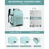 image:imageLOVEVOOK 40L Travel Backpack Flight Approved Carry on Backpack3 Packing CubesWaterproof Personal Item Travel BagTSA Carry on Luggage Suitcase Travel EssentialsGifts for Women amp Menfits 17 LaptopMint Greenblack