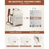 image:imageLOVEVOOK 40L Travel Backpack Flight Approved Carry on Backpack3 Packing CubesWaterproof Personal Item Travel BagTSA Carry on Luggage Suitcase Travel EssentialsGifts for Women amp Menfits 17 LaptopBeigebrown