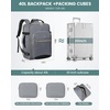 image:imageLOVEVOOK 40L Travel Backpack Flight Approved Carry on Backpack3 Packing CubesWaterproof Personal Item Travel BagTSA Carry on Luggage Suitcase Travel EssentialsGifts for Women amp Menfits 17 LaptopGrayblack