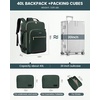 image:imageLOVEVOOK 40L Travel Backpack Flight Approved Carry on Backpack3 Packing CubesWaterproof Personal Item Travel BagTSA Carry on Luggage Suitcase Travel EssentialsGifts for Women amp Menfits 17 LaptopDark Greenblack1