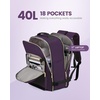 image:imageLOVEVOOK 40L Travel Backpack Flight Approved Carry on Backpack3 Packing CubesWaterproof Personal Item Travel BagTSA Carry on Luggage Suitcase Travel EssentialsGifts for Women amp Menfits 17 LaptopDark Purpleblack2
