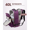image:imageLOVEVOOK 40L Travel Backpack Flight Approved Carry on Backpack3 Packing CubesWaterproof Personal Item Travel BagTSA Carry on Luggage Suitcase Travel EssentialsGifts for Women amp Menfits 17 LaptopDark Purpleblack1
