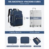 image:imageLOVEVOOK 40L Travel Backpack Flight Approved Carry on Backpack3 Packing CubesWaterproof Personal Item Travel BagTSA Carry on Luggage Suitcase Travel EssentialsGifts for Women amp Menfits 17 LaptopBlue Greenblack