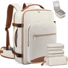 image:imageLOVEVOOK 40L Travel Backpack Flight Approved Carry on Backpack3 Packing CubesWaterproof Personal Item Travel BagTSA Carry on Luggage Suitcase Travel EssentialsGifts for Women amp Menfits 17 LaptopBeigebrown