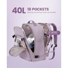 image:imageLOVEVOOK 40L Travel Backpack Flight Approved Carry on Backpack3 Packing CubesWaterproof Personal Item Travel BagTSA Carry on Luggage Suitcase Travel EssentialsGifts for Women amp Menfits 17 LaptopLight Purple