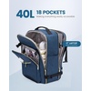 image:imageLOVEVOOK 40L Travel Backpack Flight Approved Carry on Backpack3 Packing CubesWaterproof Personal Item Travel BagTSA Carry on Luggage Suitcase Travel EssentialsGifts for Women amp Menfits 17 LaptopDark Blueblack