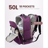 image:imageLOVEVOOK 40L Travel Backpack Flight Approved Carry on Backpack3 Packing CubesWaterproof Personal Item Travel BagTSA Carry on Luggage Suitcase Travel EssentialsGifts for Women amp Menfits 17 LaptopDark Purpleblack1