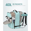 image:imageLOVEVOOK 40L Travel Backpack Flight Approved Carry on Backpack3 Packing CubesWaterproof Personal Item Travel BagTSA Carry on Luggage Suitcase Travel EssentialsGifts for Women amp Menfits 17 LaptopMint Greenblack