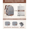 image:imageLOVEVOOK 40L Travel Backpack Flight Approved Carry on Backpack3 Packing CubesWaterproof Personal Item Travel BagTSA Carry on Luggage Suitcase Travel EssentialsGifts for Women amp Menfits 17 LaptopGreybrown