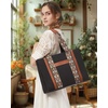 image:imageLOVEVOOK Canvas Purses for Women Crossbody Bags with Top Handle Boho Aztec Tote Handbag Shoulder Bag Satchel for Gift