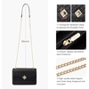 image:imageLOVEVOOK Crossbody Bags for Women Leather Quilted Shoulder Bag with Chain Strap Trendy Clutch Satchel Ladies Evening Bag
