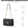 image:imageLOVEVOOK Crossbody Bags for Women Leather Quilted Shoulder Bag with Chain Strap Trendy Clutch Satchel Ladies Evening Bag