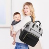 image:imageLOVEVOOK Diaper Bag Backpack Baby Bag with Changing Station Large Diaper Backpack for Mom Dads Waterproof Mommy Bag for Boy and Girl Travel Essential Baby Shower BlackBeigeBlackgrey