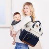 image:imageLOVEVOOK Diaper Bag Backpack Baby Bag with Changing Station Large Diaper Backpack for Mom Dads Waterproof Mommy Bag for Boy and Girl Travel Essential Baby Shower BlackBeigeNavy Bluebeige