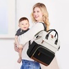 image:imageLOVEVOOK Diaper Bag Backpack Baby Bag with Changing Station Large Diaper Backpack for Mom Dads Waterproof Mommy Bag for Boy and Girl Travel Essential Baby Shower BlackBeigeBlackbeige