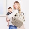 image:imageLOVEVOOK Diaper Bag Backpack Baby Bag with Changing Station Large Diaper Backpack for Mom Dads Waterproof Mommy Bag for Boy and Girl Travel Essential Baby Shower BlackBeigeKhakibeige